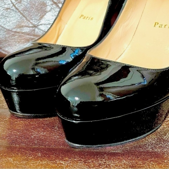 Christian Louboutin Bianca pumps 120mm 1” platform black patent leather EU36.5 - Picture 4 of 13